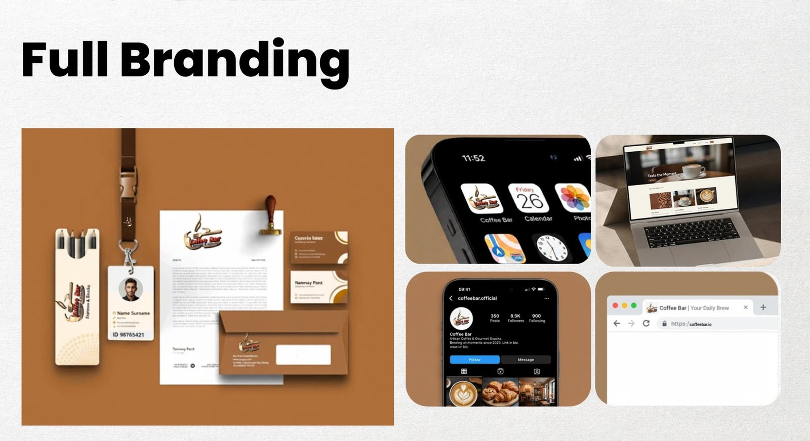 Coffee Bar full branding applications board