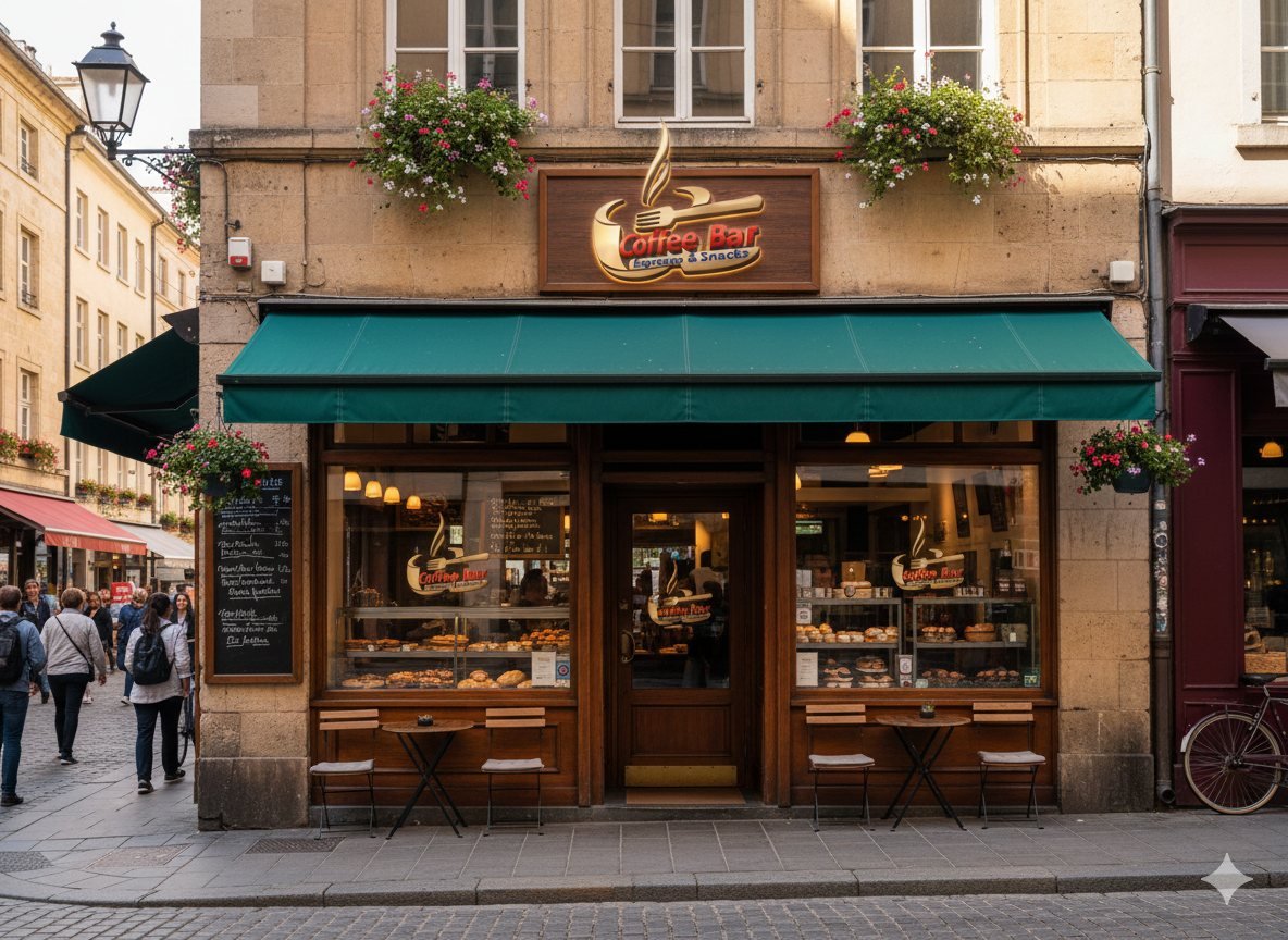 Coffee Bar storefront brand identity