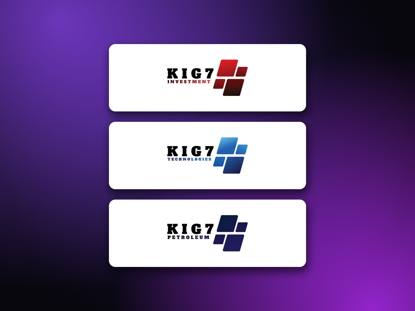 King7 — three sub-brand logos