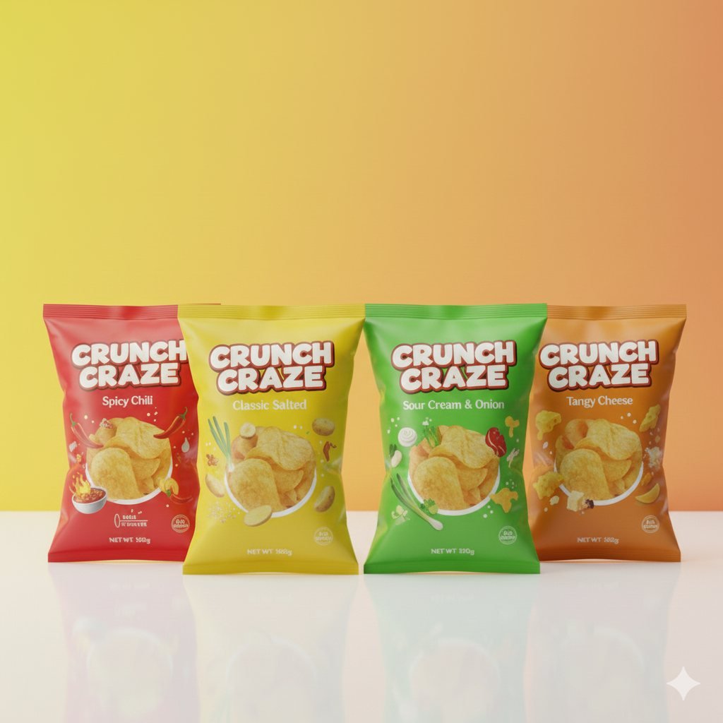 Crunch Craze chips studio shot