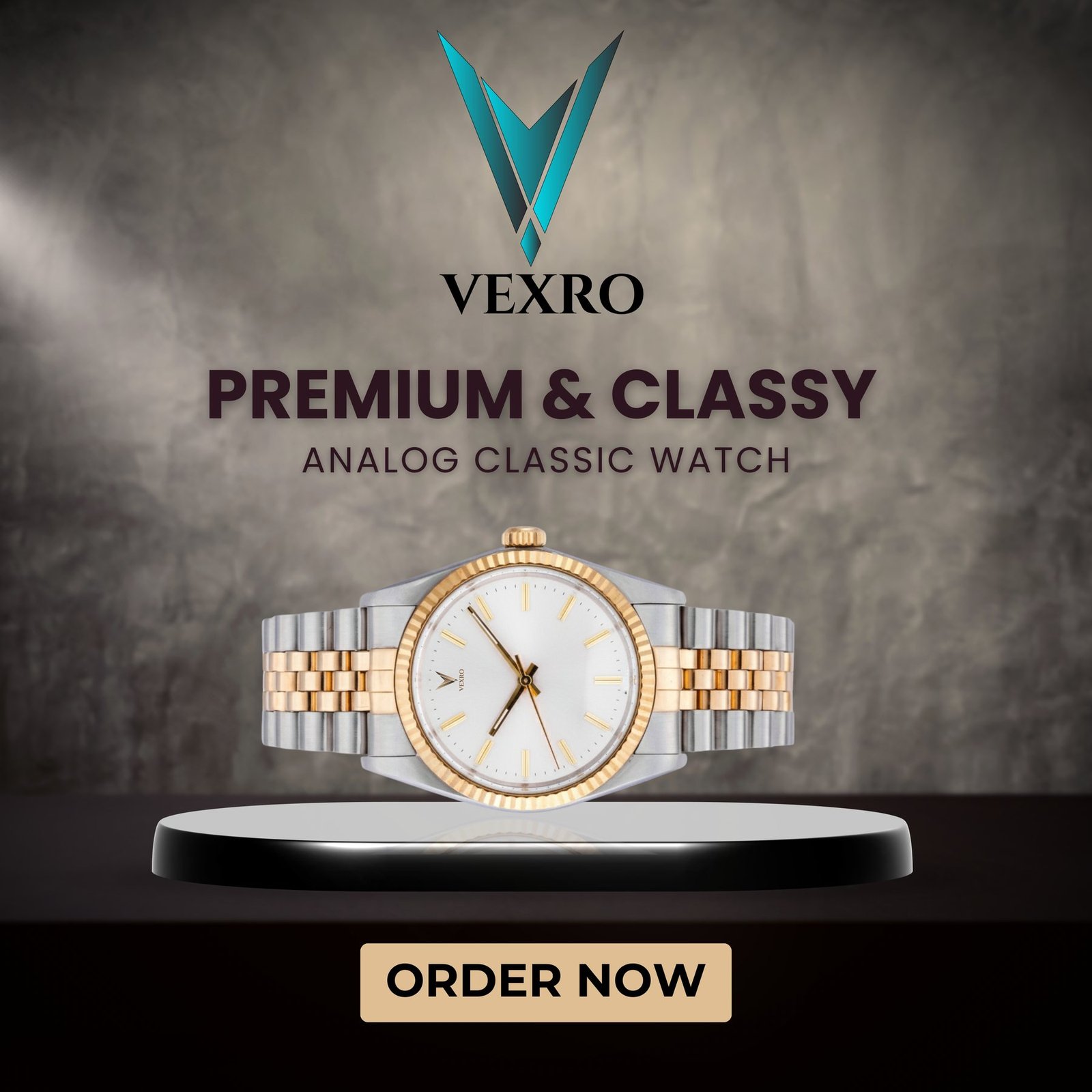 Vexro watch ad, marble backdrop